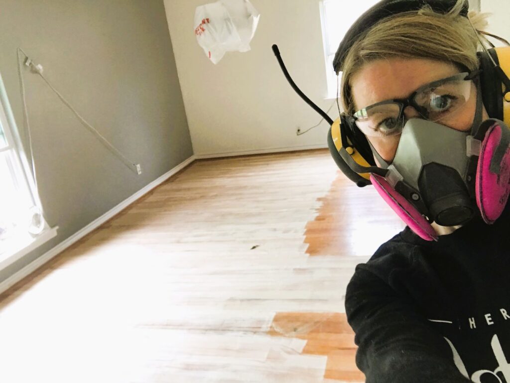 sanding old hardwood flooring DIY
