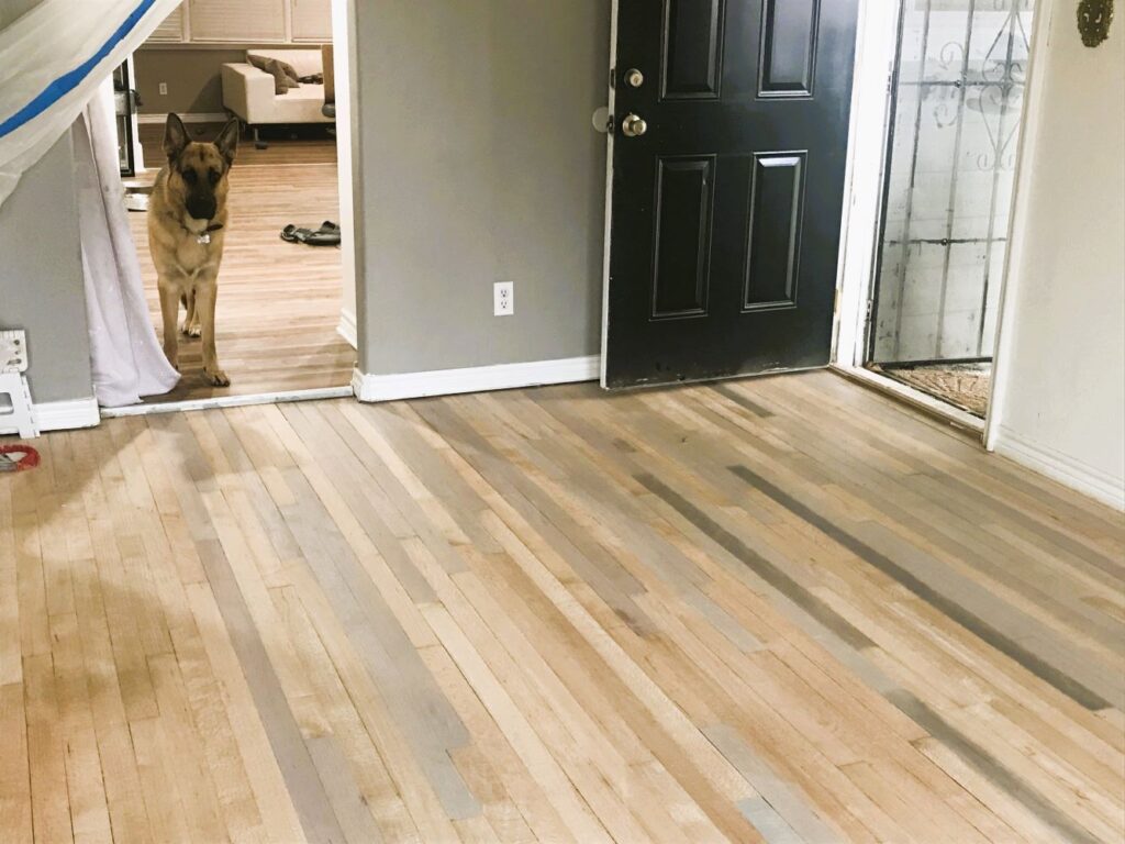 staining hardwood flooring DIY
