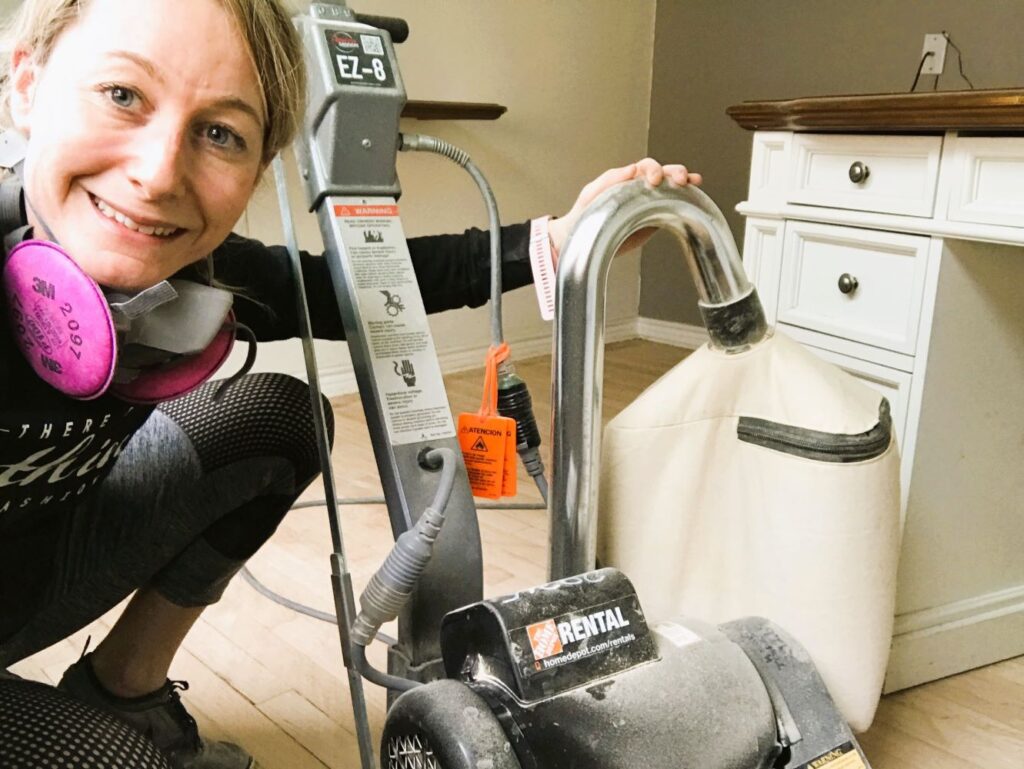 sanding old hardwood flooring DIY