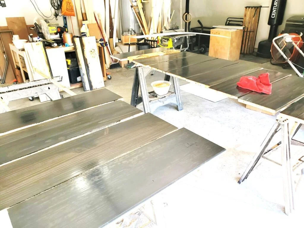 staining wooden treads