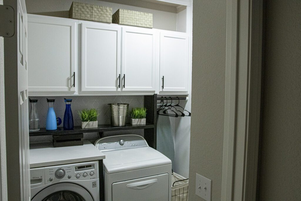 Picture showing laundry room set-up