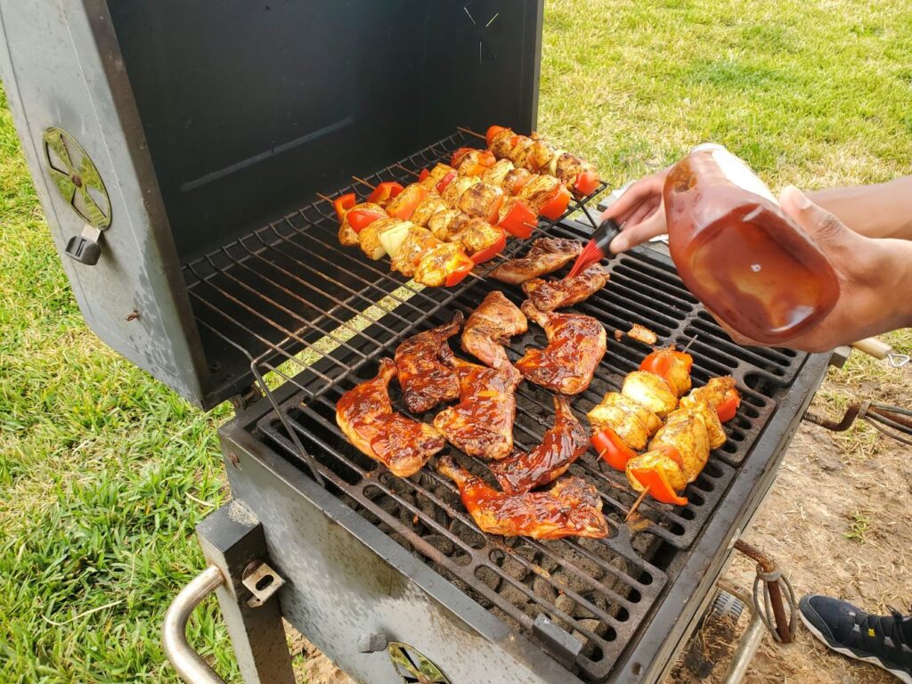 BBQ chicken and kebab