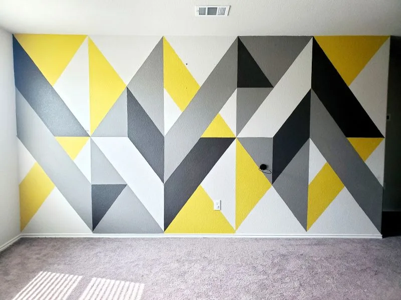 Geometric Painted Accent Wall