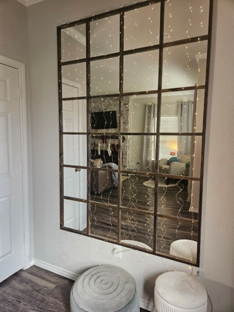 DIY Entryway Grid Mirror Wall (Perfect for Small Hallways)