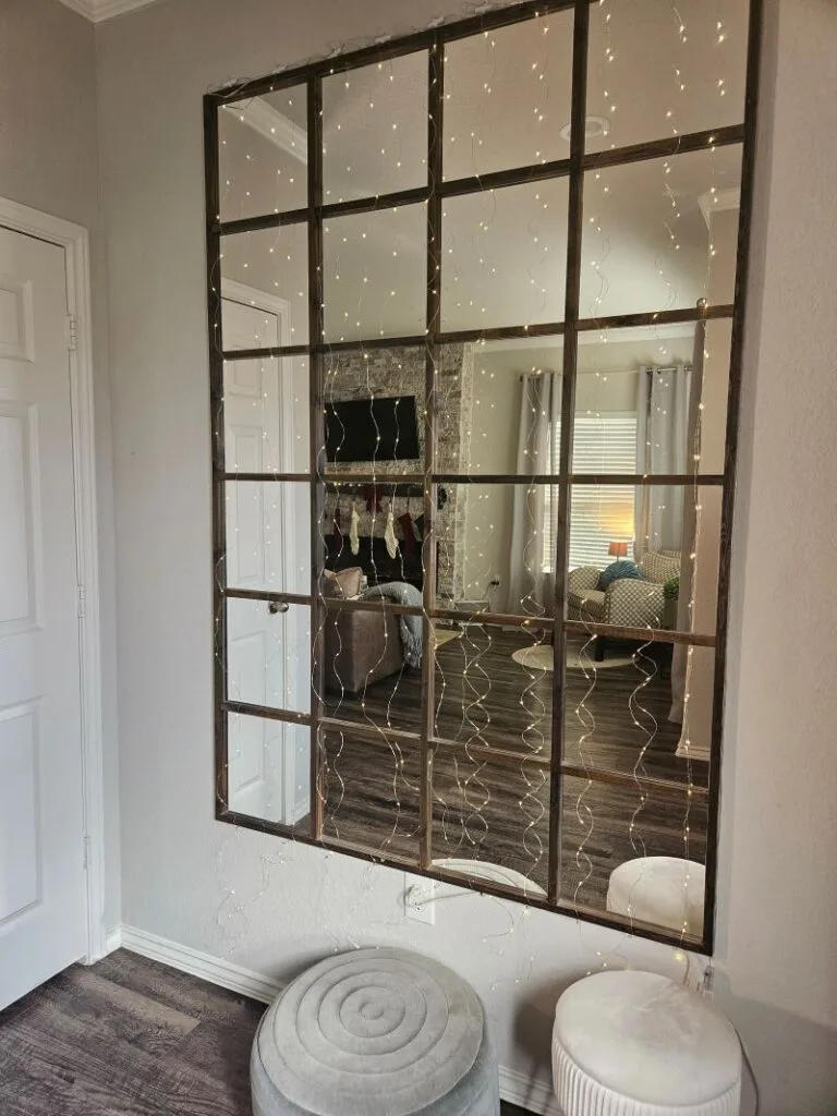 DIY Entryway Grid Mirror Wall (Perfect for Small Hallways)