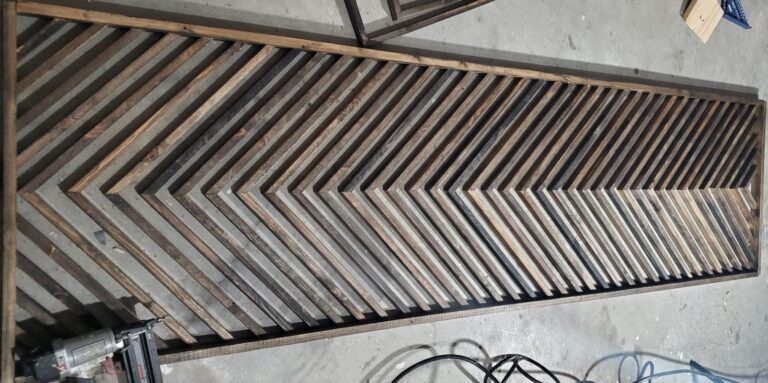 DIY Herringbone Wood Artwork: Transforming Boring Staircase Wall
